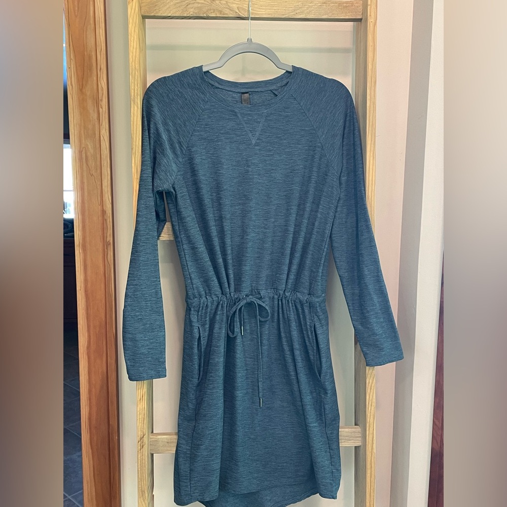 Kyodan Outdoor super Soft Fabric Blue Heathered Drawstring Waist Dress